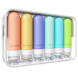 6 Pack Leakproof Travel Bottles – TSA Approved Refillable Silicone Toiletry Containers (3oz)