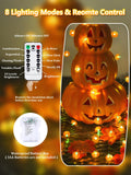 30 LED Orange Pumpkin String Lights – Battery Operated Fairy Lights with Remote, 8 Modes & Timer for Halloween & Fall Décor