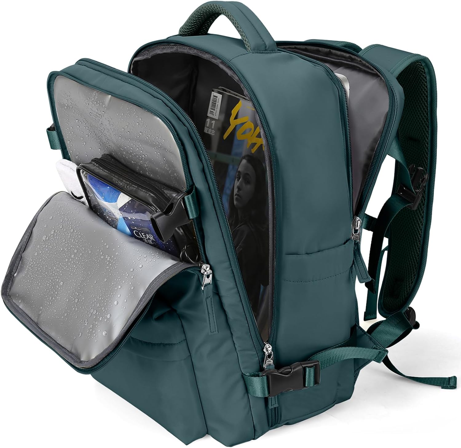 Travel Backpack Women,Carry On Backpack Flight Approved 18x14x8 inches Bag Spirit Airlines Personal ltem,College Sports Hiking Rucksack Waterproof Outdoor Casual Daypack Laptop Blackpack,Peacock Blue