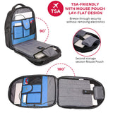 Swissdigital Design TSA Business Laptop Backpack – USB Charging RFID Travel Bag for Men