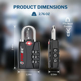 Heavy Duty TSA Approved Luggage Lock with Open Alert Indicator, 3-Digit Combination Travel Security Lock for Suitcases & Bags