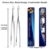 Professional Stainless Steel Kitchen Tweezers Set – 12 Inch Precision Cooking Tongs (2 Pack)
