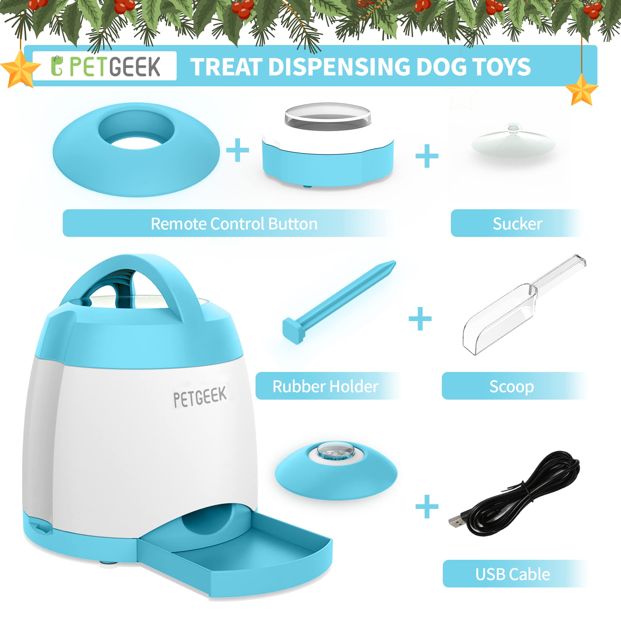 Interactive Automatic Dog Treat Dispenser Toy with Remote Control, Food Release Button, and IQ Training Puzzle Feeder for Mental Stimulation