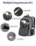Matein 17″ TSA-Approved Travel Laptop Backpack – Large Carry-On with USB Charging & Trolley Sleeve (Grey)