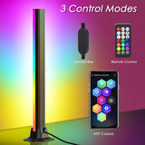 16.5” Rainbow Chasing Smart LED Light Bars – 16 Million Colors, Music Sync & App Control – Black