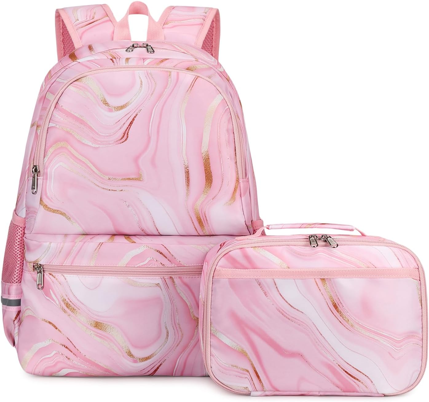 Floral Lake School Backpack Set with Insulated Lunch Bag