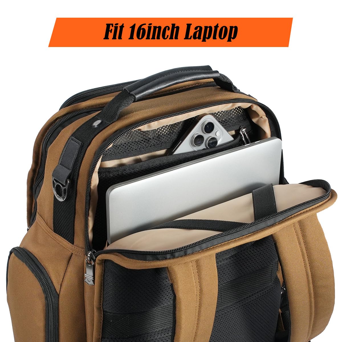 Welkinland 24-Hour Executive Business Backpack with Toiletry Bag – 28L Carry-On Laptop Backpack for 16″ Devices