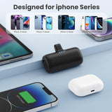 Mini 5200mAh Portable Charger for iPhone – Compact Plug-In Power Bank (2 Pack)