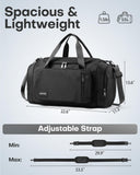 HOTOR Spacious Gym Duffle Bag – Carry-On Sports & Weekender Bag with Shoe Compartment and Wet Pocket (Black)