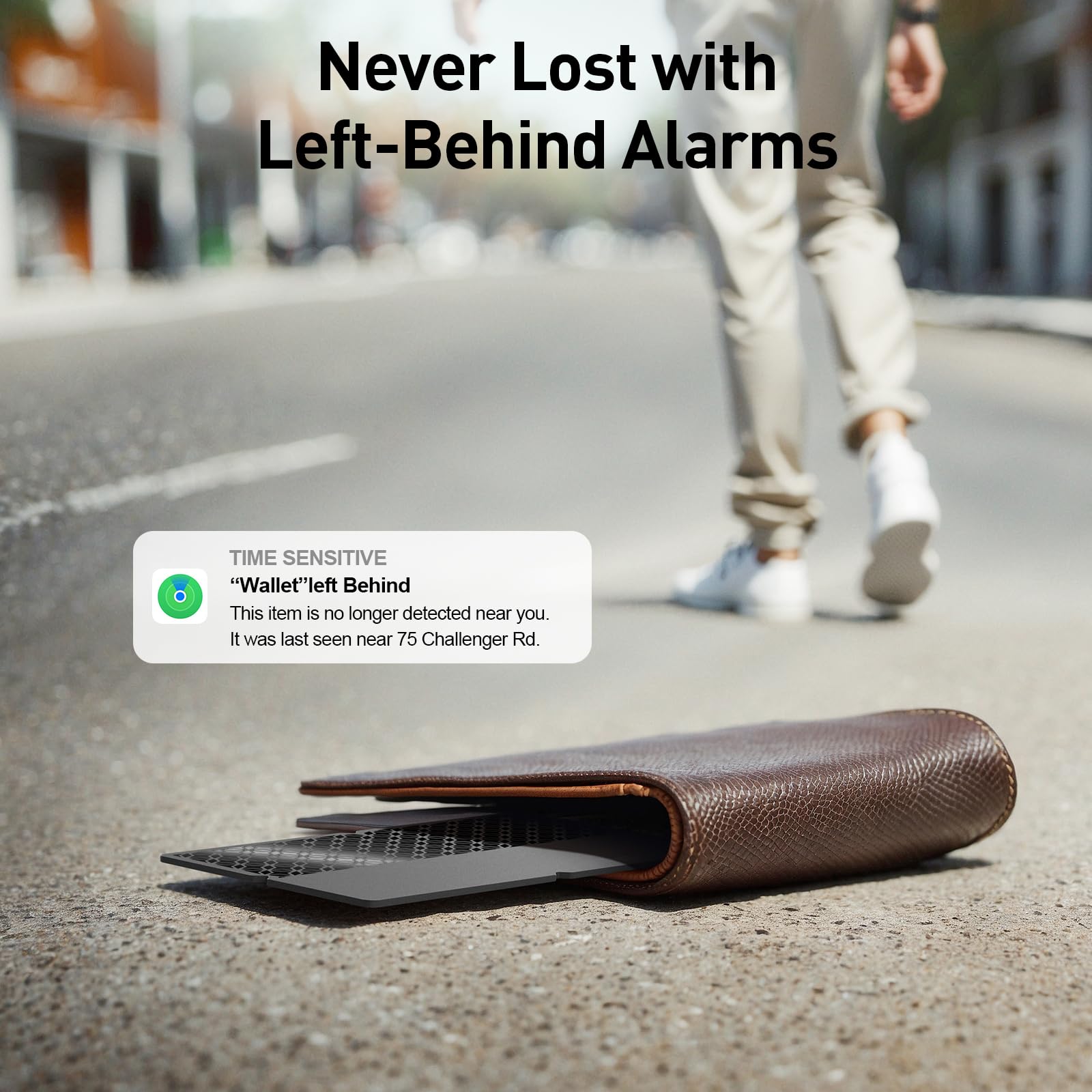 Ultra-Slim Smart Wallet Tracker Card – Apple Find My Compatible Bluetooth Item Locator with 100dB Alarm, IP67 Waterproof Anti-Loss Tracker for Wallet, Luggage & Keys