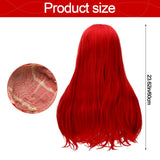 Red Long Wig & False Eyelash Set – Halloween Costume Accessories for Women 💋🎃