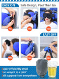 SARISUN Airplane Travel Pillow with Eye Mask – 360° Head Support Strap for Comfortable Long Flight Sleep