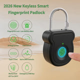 Ultra-Fast Fingerprint Cable Padlock, USB Rechargeable Biometric Security Lock for Gym Locker, Luggage & Outdoor Gear