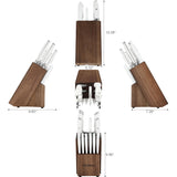 14-Piece Kitchen Knife Block Set with Built-In Sharpener – High-Carbon Stainless Steel (White)