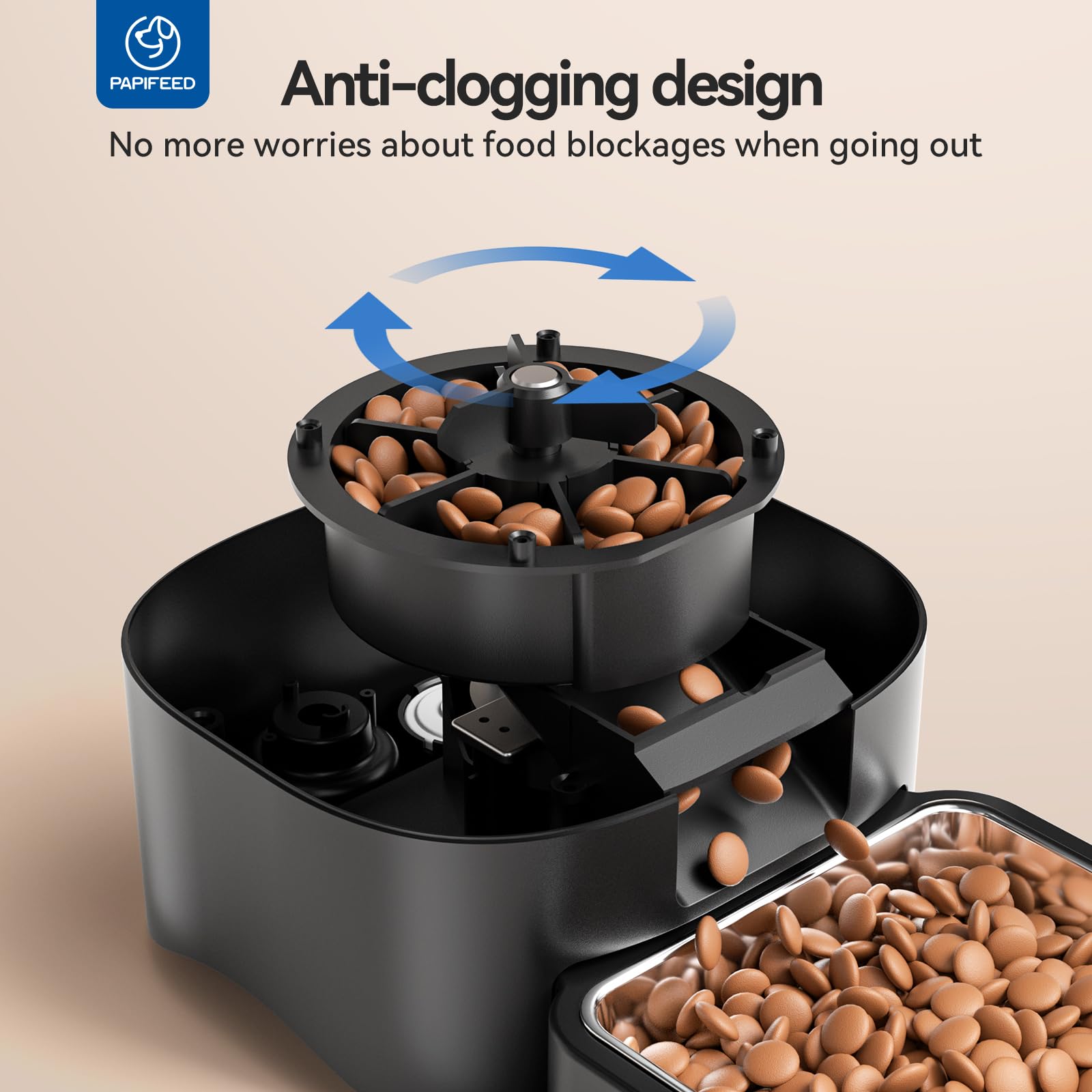 Smart WiFi Automatic Pet Feeder with App Control, 6L Food Storage, Portion Scheduling, and Stainless Steel Bowl for Cats and Dogs