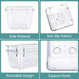 Clear Drawer Organizer Set (25-Piece) – Stackable Non-Slip Storage Trays for Kitchen, Bathroom, Office & Vanity