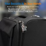 Forge TSA Approved Cable Luggage Locks 4 Pack, Durable 3 Digit Combination Travel Locks for Suitcases, Backpacks & Gym Bags