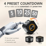 EXLLIY Rotating Focus Cube Timer with Custom Presets, Visual Energy Bar & Silent Mode – Black