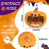 Hand-Painted Ceramic Pumpkin Candy Bowl – Halloween & Thanksgiving Table Decoration (Yellow)