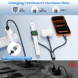 3-in-2 Multi Charging Cable for iPhone, Apple Watch & USB-C Devices – Universal Travel Charging Cord (4FT)