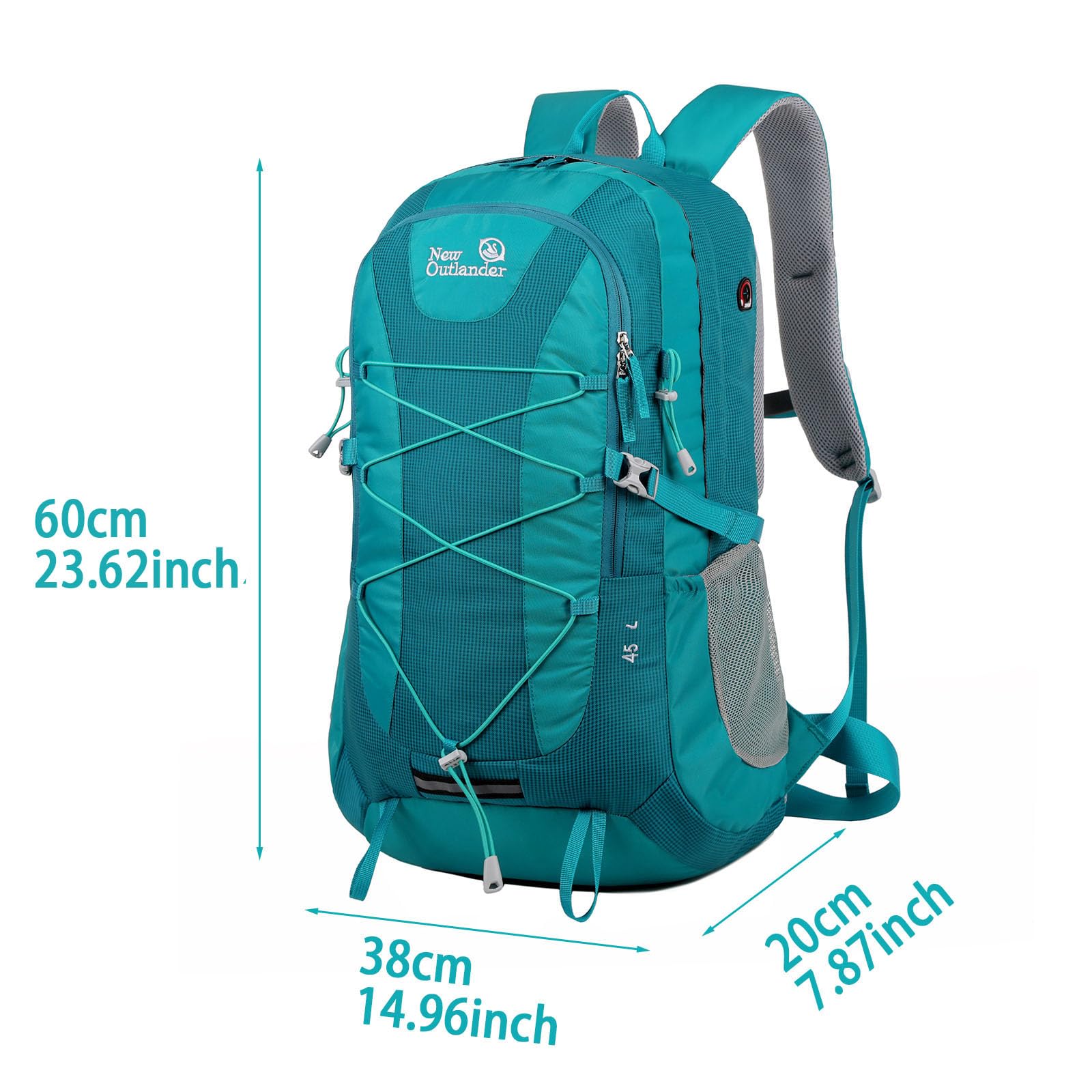 LCOYGIA 45L Lightweight Waterproof Hiking Backpack for Camping, Climbing & Travel – Foldable Outdoor Daypack – Blue  (≈ 118 karakter ✔)