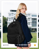 WINSPANSY Lightweight School Backpack for Teens & Adults – Water-Resistant Daypack with 14” Laptop Compartment (Black)