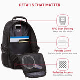 SwissGear 1900 ScanSmart 17″ Laptop Backpack – TSA-Friendly Tech Backpack with RFID Protection (Black/Black)
