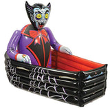 Inflatable Vampire & Coffin Cooler – Halloween Party Drink Holder (Holds 48 Cans, 30” x 42”)