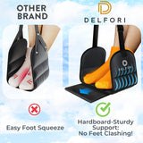 Memory Foam Airplane Foot Rest Hammock – Adjustable Travel Foot Sling with Carry Case for Long Flights & Travel Comfort (Black)