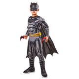 Batman Boys Deluxe Muscle Chest Costume – Padded Jumpsuit with Cape, Belt & Mask (Size Small 4–6)