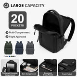 Suikihum Waterproof Laptop Backpack – Flight-Approved Anti-Theft Daypack with 15.6” Laptop Sleeve, Lightweight Travel Backpack (Black)