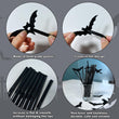 20PCS Black Halloween Bat Straws – Reusable Plastic Party Straws for Drinks, Kids, Birthday, Cosplay & Halloween Decorations