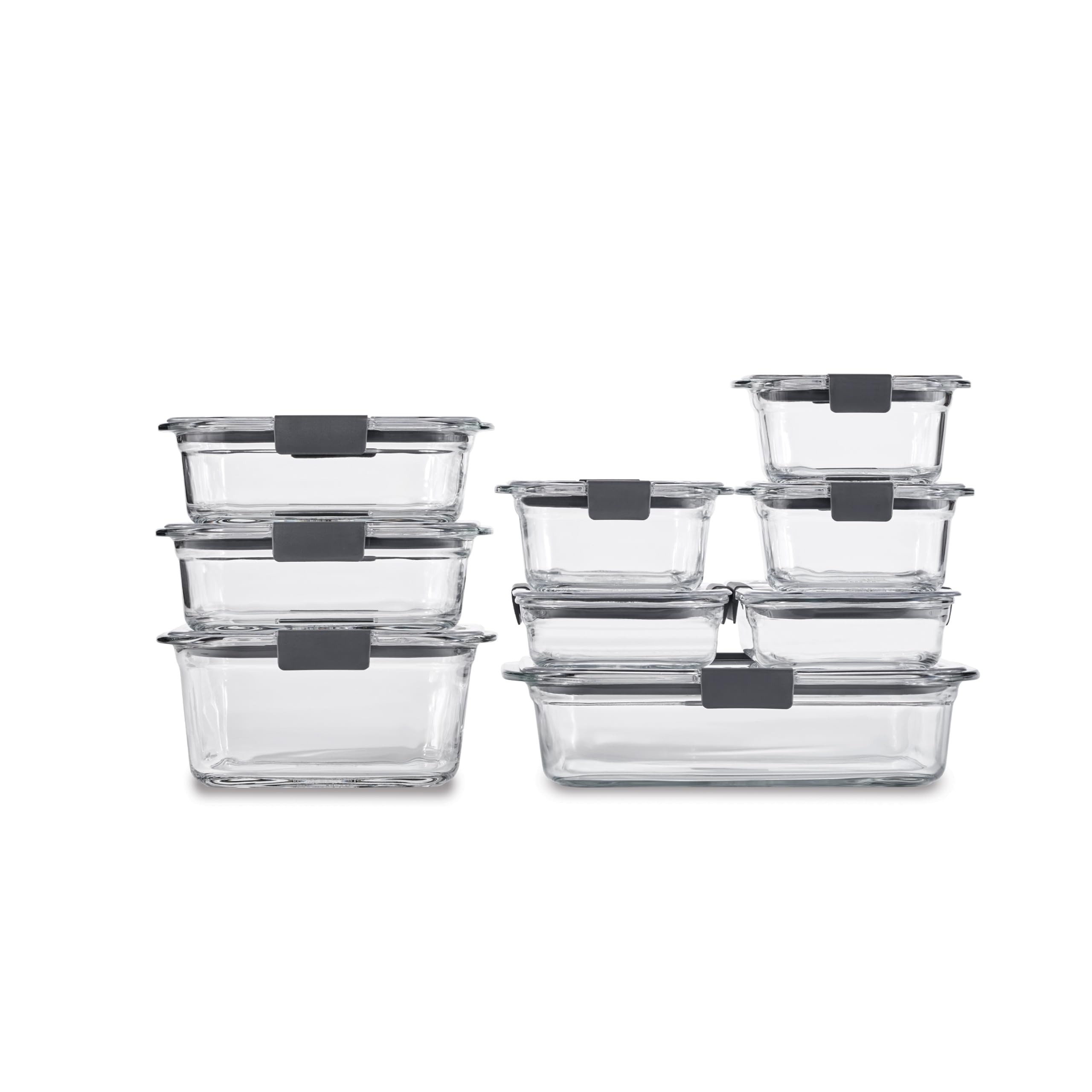 Brilliance Glass Food Storage Containers Set – Airtight Leak-Proof Glass with Vented Lids (18-Piece)