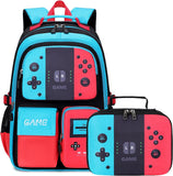 Blue Red Glow-in-the-Dark School Backpack with Laptop Sleeve
