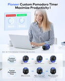 Ticktime Pomodoro Timer Cube with Custom Pomodoro, Flip Pause & Resume, Magnetic Rechargeable Desk Timer with Silent, Vibration & Adjustable Sound Alerts – Blue
