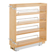 Slim Pull-Out Base Cabinet Organizer – Solid Maple Full-Extension Shelf for 9” Cabinets (Brown)