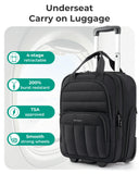 Bagsmart 16-Inch Underseat Carry-On Luggage with Wheels & Laptop Compartment – Black