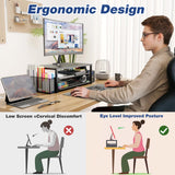 OPNICE 2-Tier Monitor Stand with Drawer & Pen Holders – Ergonomic Desk Organizer for Office & Home