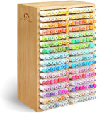 126-Marker Bamboo Desktop Organizer with 18 Compartments
