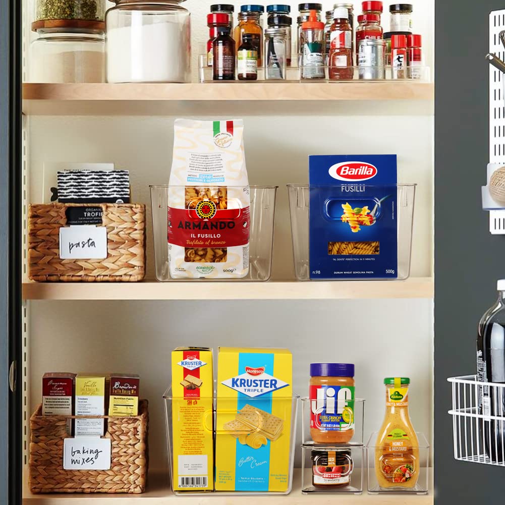 Clear Refrigerator & Pantry Organizer Bins – BPA-Free Transparent Storage Boxes with Handles