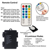 Halloween Hanging Witch Hat Lights – 8-Piece Orange & Purple LED String Lights with Remote & Timer (16ft Total Length)