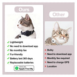 Smart GPS Tracking Cat Collar with Breakaway Safety Design & Reflective Strips – Adjustable Lightweight Tracker Holder Collar for Cats (Black)
