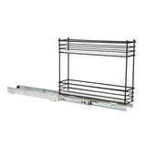 Household Essentials Glidez 2-Tier Pull-Out Cabinet Organizer – Slim Slide-Out Steel Storage with Protective Liners
