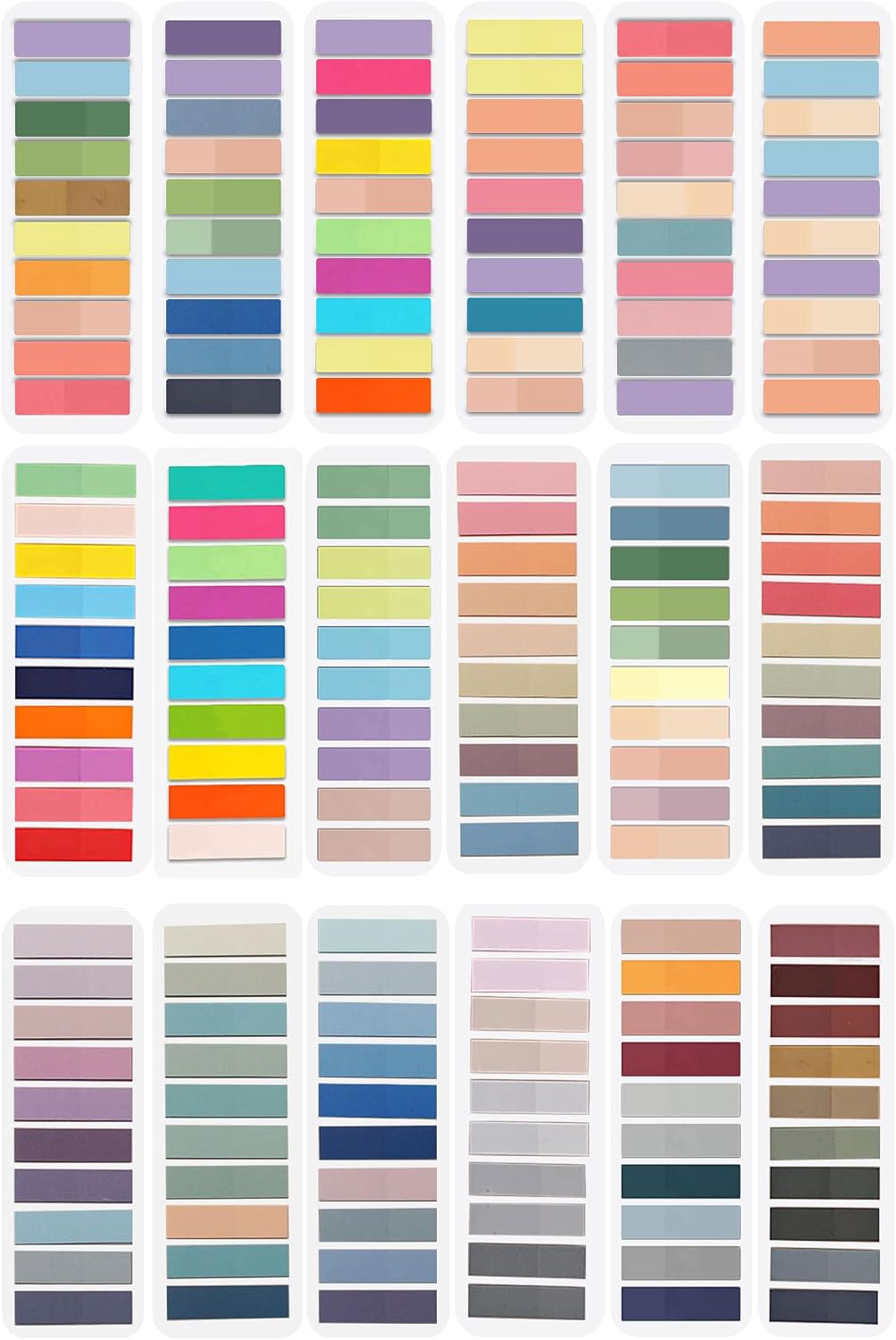 3200 Writable Morandi Page Tabs for Books, Notes and Planners