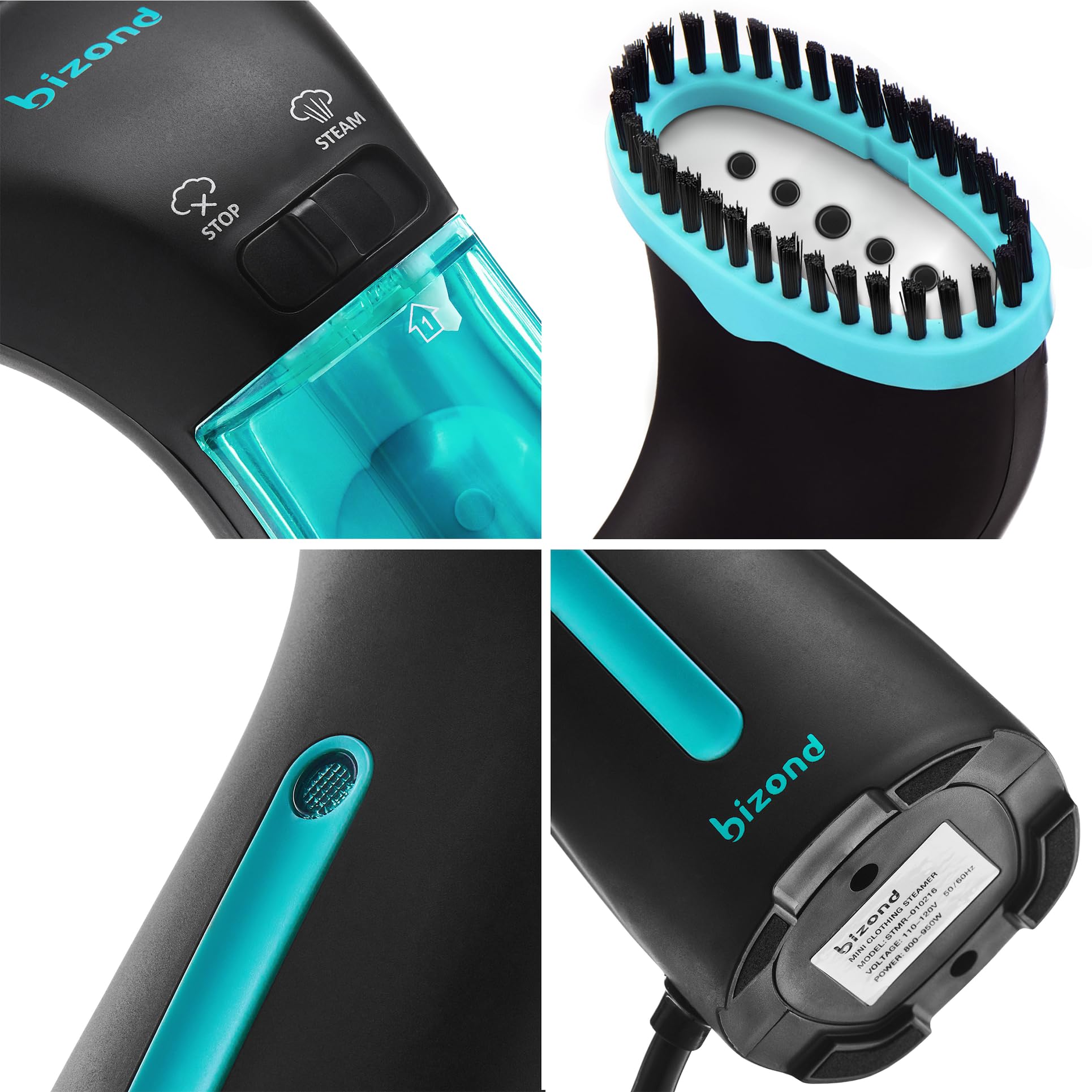BIZOND Compact Handheld Garment Steamer with Nano Filter, Leakproof Travel Wrinkle Remover for Clothes