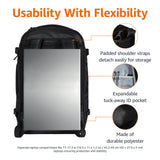 Amazon Basics 40L Expandable Carry-On Travel Backpack with Laptop Compartment – Dual-Use Backpack & Shoulder Bag (Black)