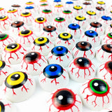 48pcs Multicolored Halloween Semicircle Eyes – Plastic Half Eyeballs for Horror Props, Crafts & DIY Decorations
