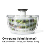 One-Touch Salad Spinner with Non-Slip Base for Lettuce, Herbs & Vegetables