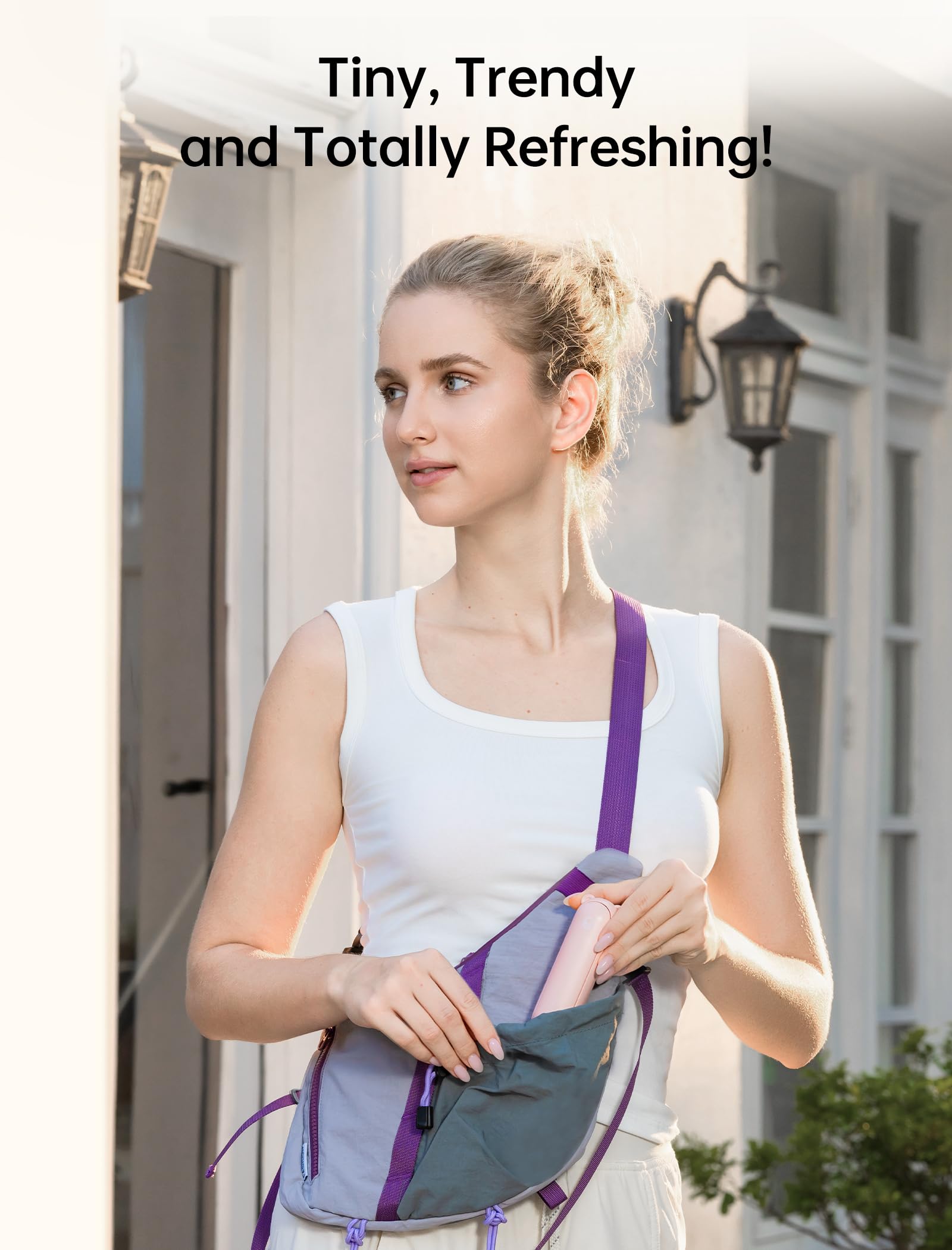 Cute Bear Portable Mini Fan with Flashlight & Power Bank – Foldable Pocket Cooling Fan for Travel, Makeup & Outdoor Use