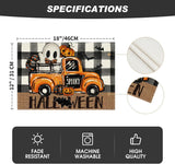 Artoid Mode Halloween Placemats Set of 4 – Black & Beige Polyester Table Mats for Dining & Party Decor